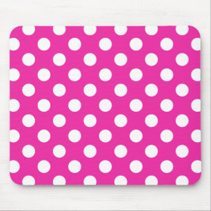 White polka dots on fuchsia musmatta