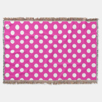 White polka dots on fuchsia