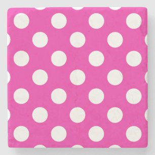 White polka dots on fuchsia stenunderlägg