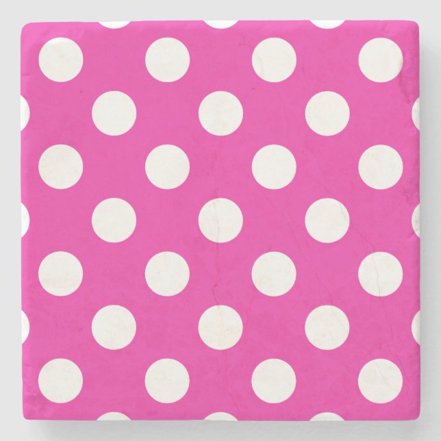White polka dots on fuchsia stenunderlägg (Framsidan)