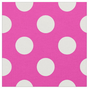 White polka dots on fuchsia tyg