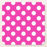 White polka dots on fuchsia underlägg papper kvadrat<br><div class="desc">White polka dots on fuchsia</div>