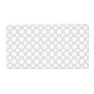 White Polka dots on Light Grått Shipping Label Fraktsedel