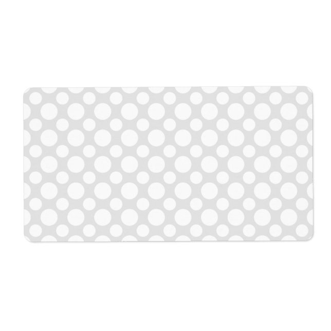 White Polka dots on Light Grått Shipping Label Fraktsedel (Framsidan)