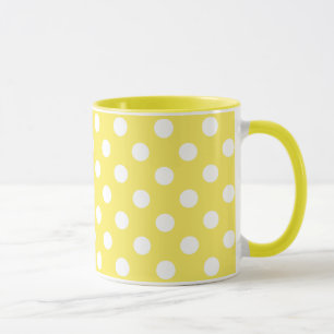 White Polka dots on Maize Gult Background Mugg