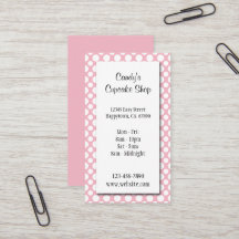 White Polka Dots on Pink Editable Business Card