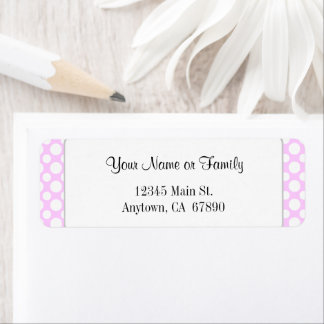 White Polka Dots on Pink Editable Return Address Returadress Etikett