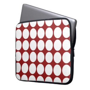 White Polka dots on Red Laptop Fodral