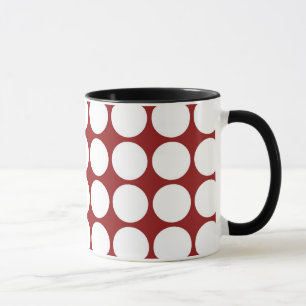 White Polka dots on Red Mugg