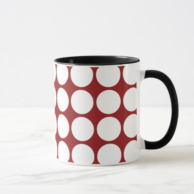 White Polka dots on Red Mugg (Höger)
