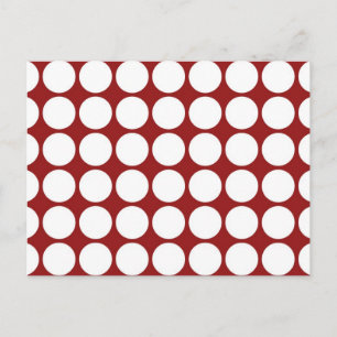 White Polka dots on Red Vykort