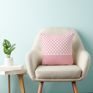 White Polka dots on Rosa Kudde
