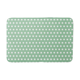 White Polka Dots on Sage Green  Badrumsmatta