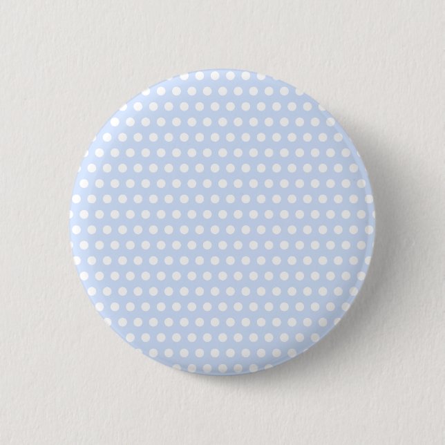 White Polka dots på Baby blue Knapp (Framsida)