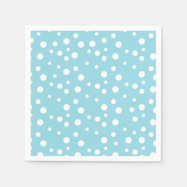 White Polka dots på Baby blue Pappersservett