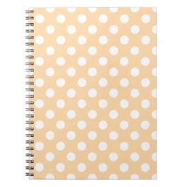 White polka dots på beige anteckningsbok