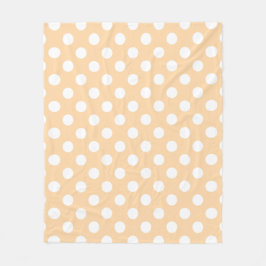 White polka dots på beige fleecefilt