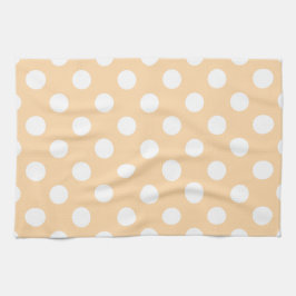 White polka dots på beige kökshandduk