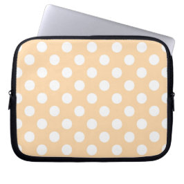 White polka dots på beige laptop sleeve