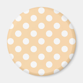 White polka dots på beige magnet