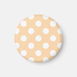 White polka dots på beige magnet
