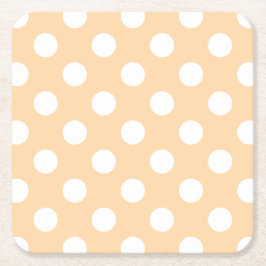 White polka dots på beige underlägg papper kvadrat