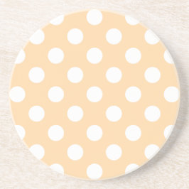 White polka dots på beige underlägg sandsten