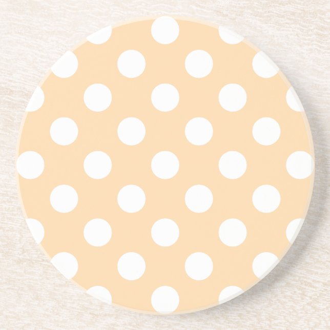 White polka dots på beige underlägg sandsten (Framsidan)