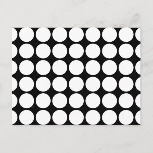 White Polka dots på Black Vykort