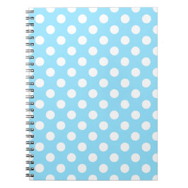 White polka dots på blek blue anteckningsbok med spiral