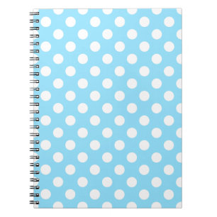 White polka dots på blek blue anteckningsbok med spiral