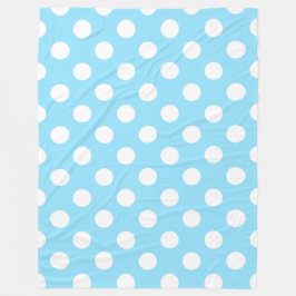 White polka dots på blek blue fleecefilt