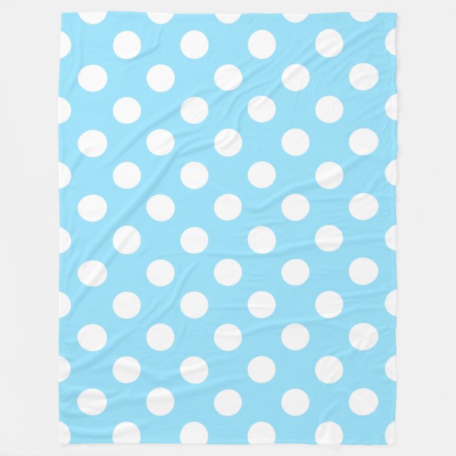 White polka dots på blek blue fleecefilt (Framsidan)
