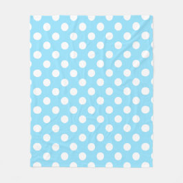 White polka dots på blek blue fleecefilt