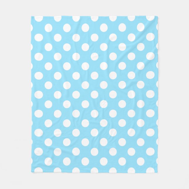 White polka dots på blek blue fleecefilt (Framsidan)