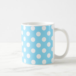 White polka dots på blek blue kaffemugg