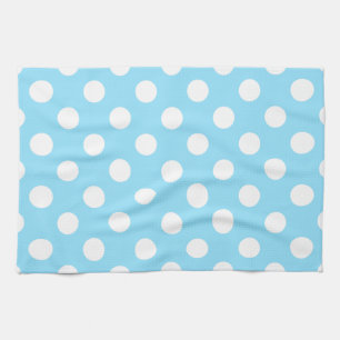 White polka dots på blek blue kökshandduk
