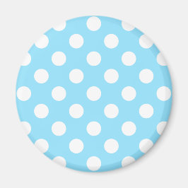 White polka dots på blek blue magnet