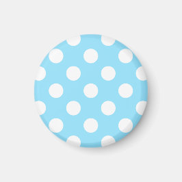 White polka dots på blek blue magnet