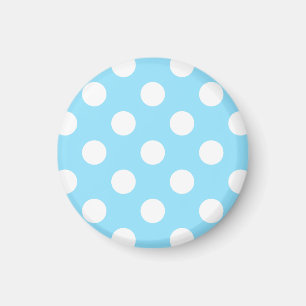 White polka dots på blek blue magnet
