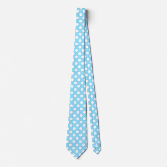 White polka dots på blek blue slips (Framsida)