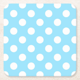 White polka dots på blek blue underlägg papper kvadrat