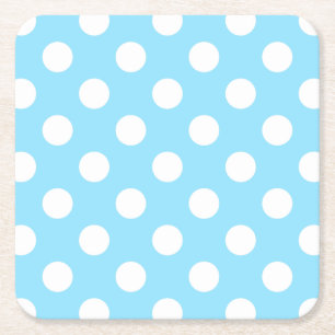 White polka dots på blek blue underlägg papper kvadrat