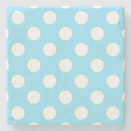 White polka dots på blek blue underlägg sten