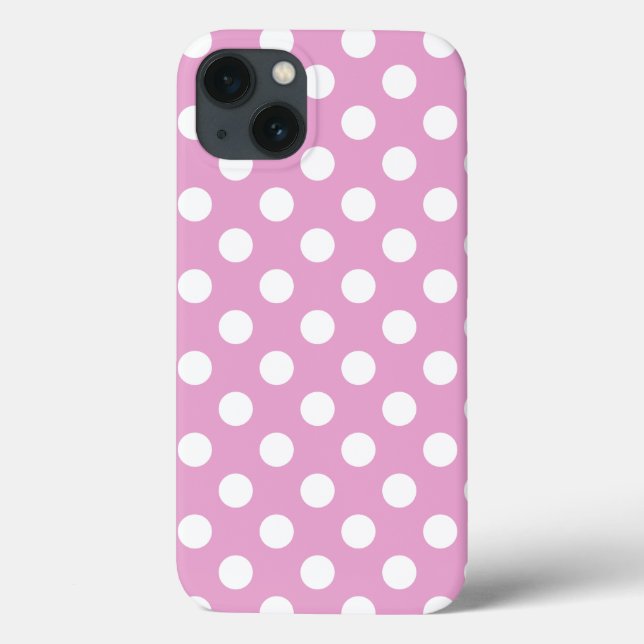 White polka dots på blek rosa Fodral-Mate iPhone C (Baksida)