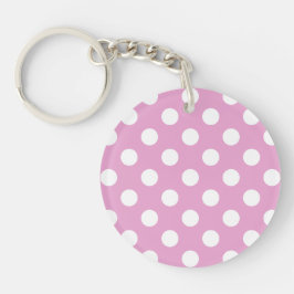 White polka dots på blekens rosa