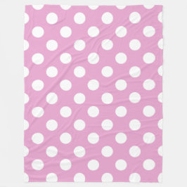 White polka dots på blekens rosa fleecefilt