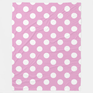 White polka dots på blekens rosa fleecefilt