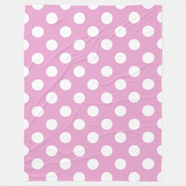 White polka dots på blekens rosa fleecefilt (Framsidan)