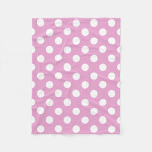 White polka dots på blekens rosa fleecefilt